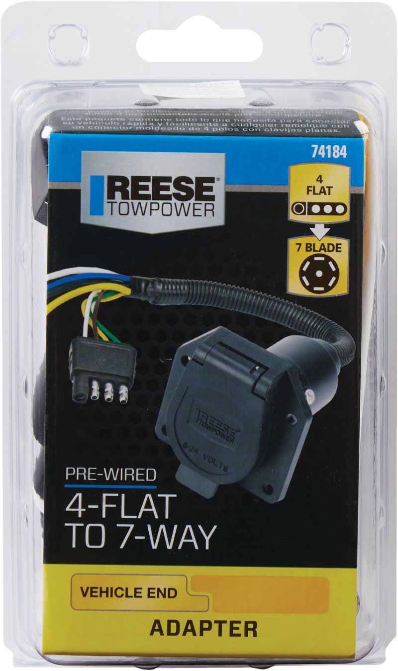 Reese 20144 7-Way Pin Connector 4-Flat 